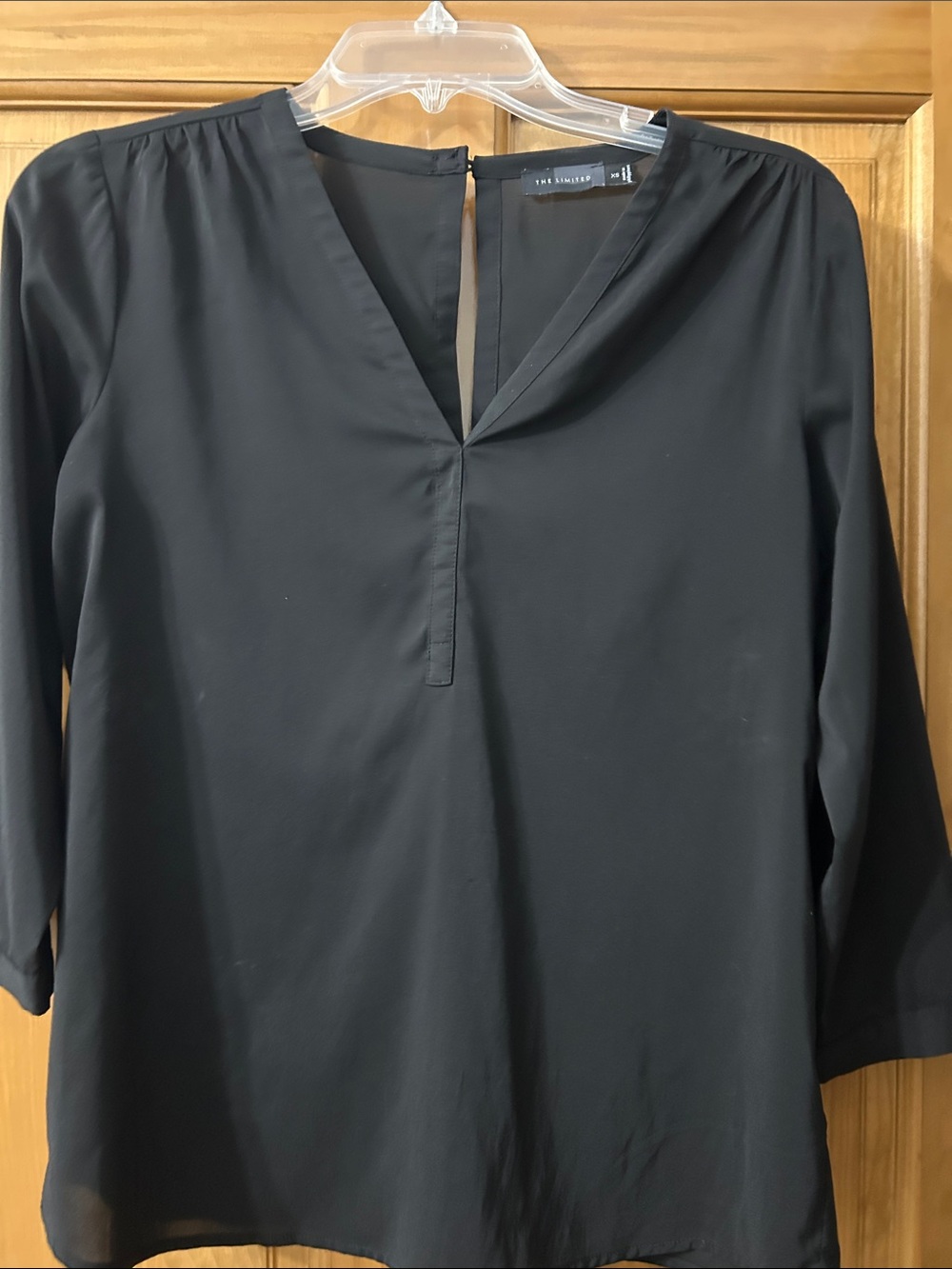 Express Black Split-Neck Women’s Blouse